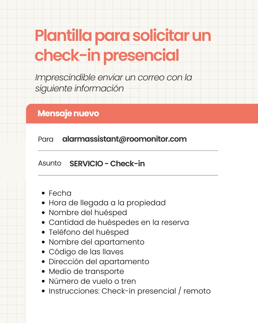 Solicitud check in clientes Solicitud check in clientes